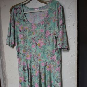 LulaRoe Nicole Floral Dress 3XL